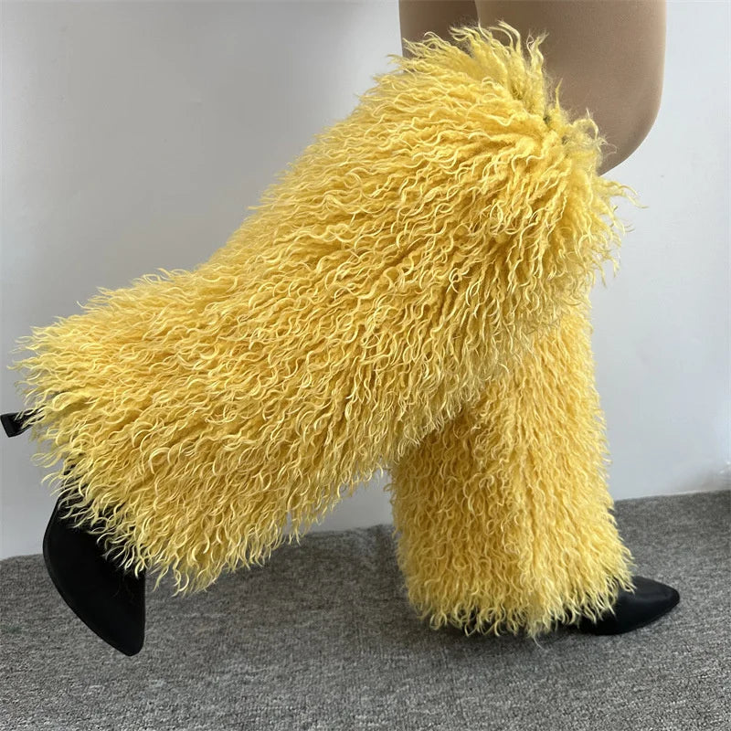 Furry Leg Warmers Y2K Faux Fur Leg Warmers Boot Faux Fur Boots Foot Sleeve Boot Cover For Women Warm Sock Fashion Socks