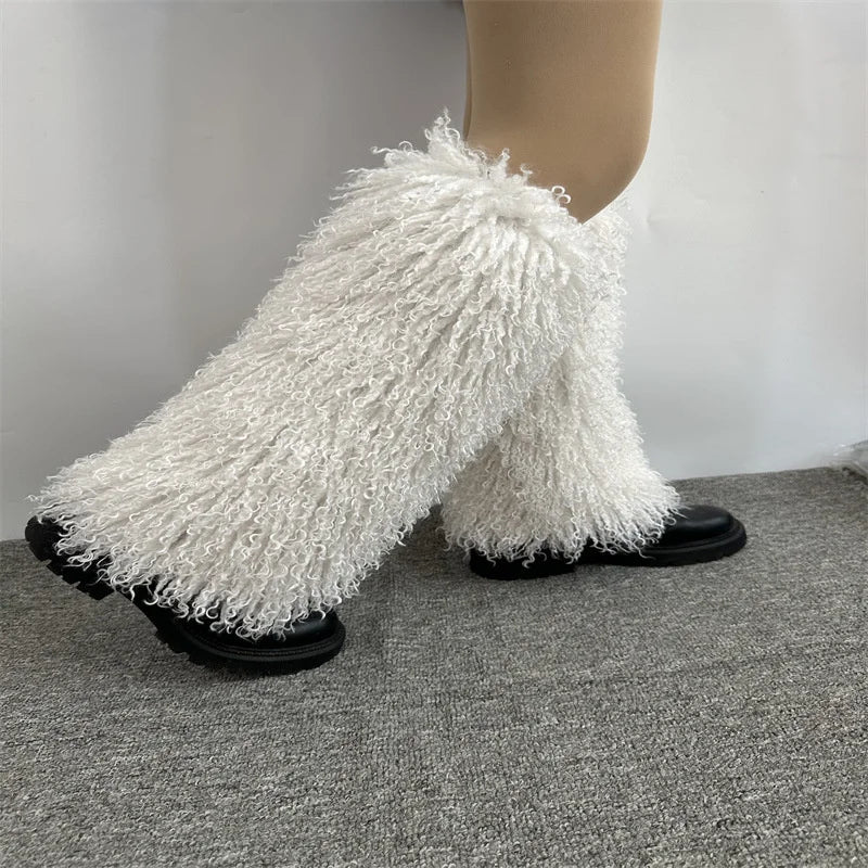 Furry Leg Warmers Y2K Faux Fur Leg Warmers Boot Faux Fur Boots Foot Sleeve Boot Cover For Women Warm Sock Fashion Socks