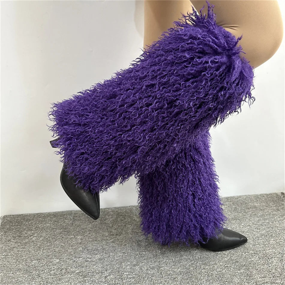 Furry Leg Warmers Y2K Faux Fur Leg Warmers Boot Faux Fur Boots Foot Sleeve Boot Cover For Women Warm Sock Fashion Socks