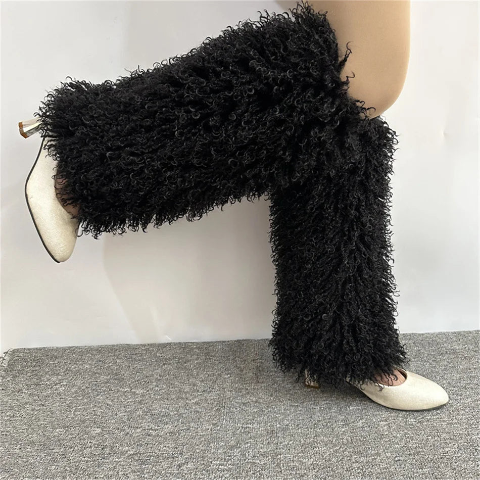 Furry Leg Warmers Y2K Faux Fur Leg Warmers Boot Faux Fur Boots Foot Sleeve Boot Cover For Women Warm Sock Fashion Socks