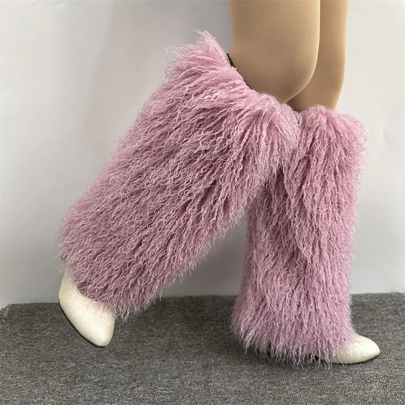 Furry Leg Warmers Y2K Faux Fur Leg Warmers Boot Faux Fur Boots Foot Sleeve Boot Cover For Women Warm Sock Fashion Socks
