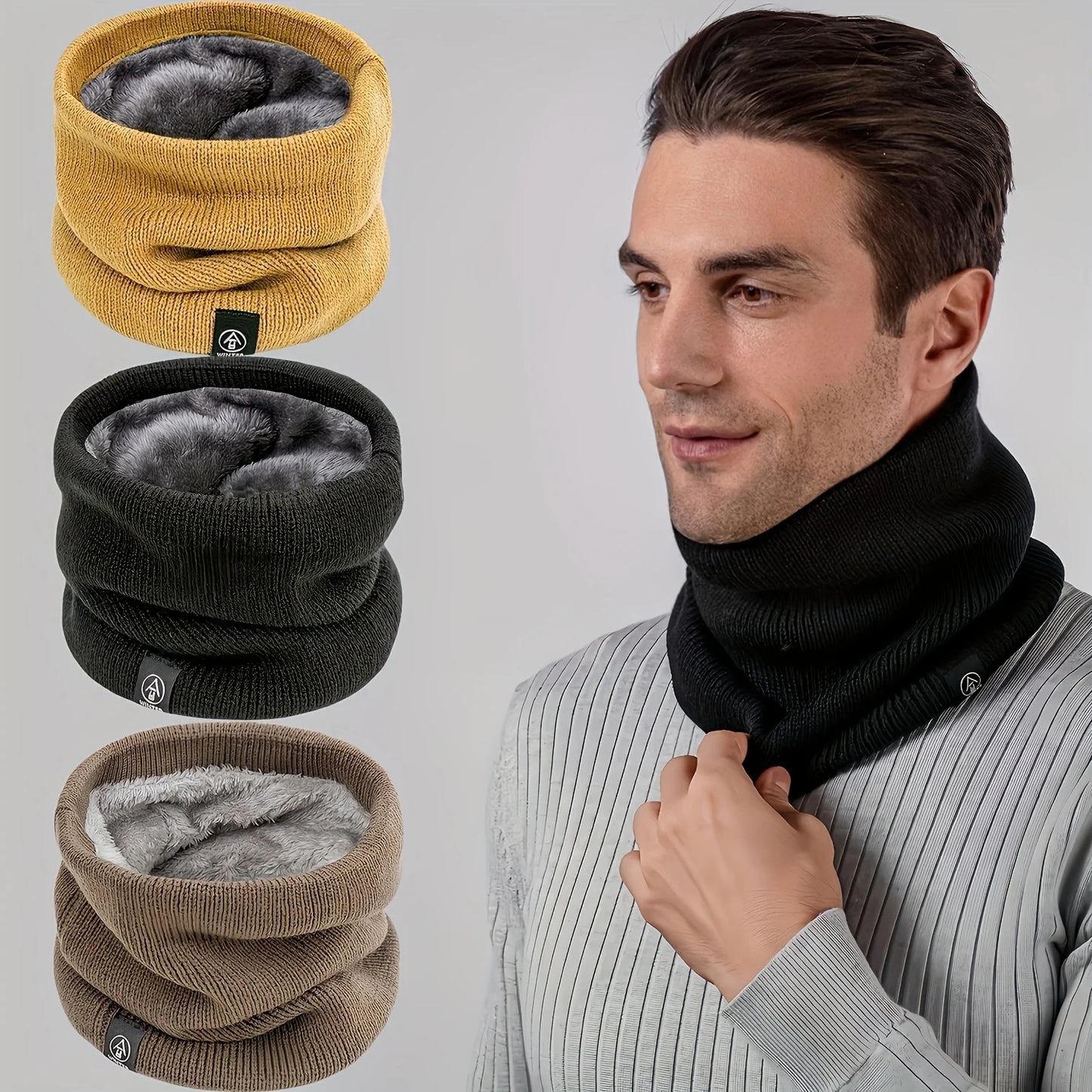 Winter Neck Warmer Scarf Fleece Lined Windproof Gaiter Soft Thermal Insulation for Men Women Halloween Christmas Gift Accessory