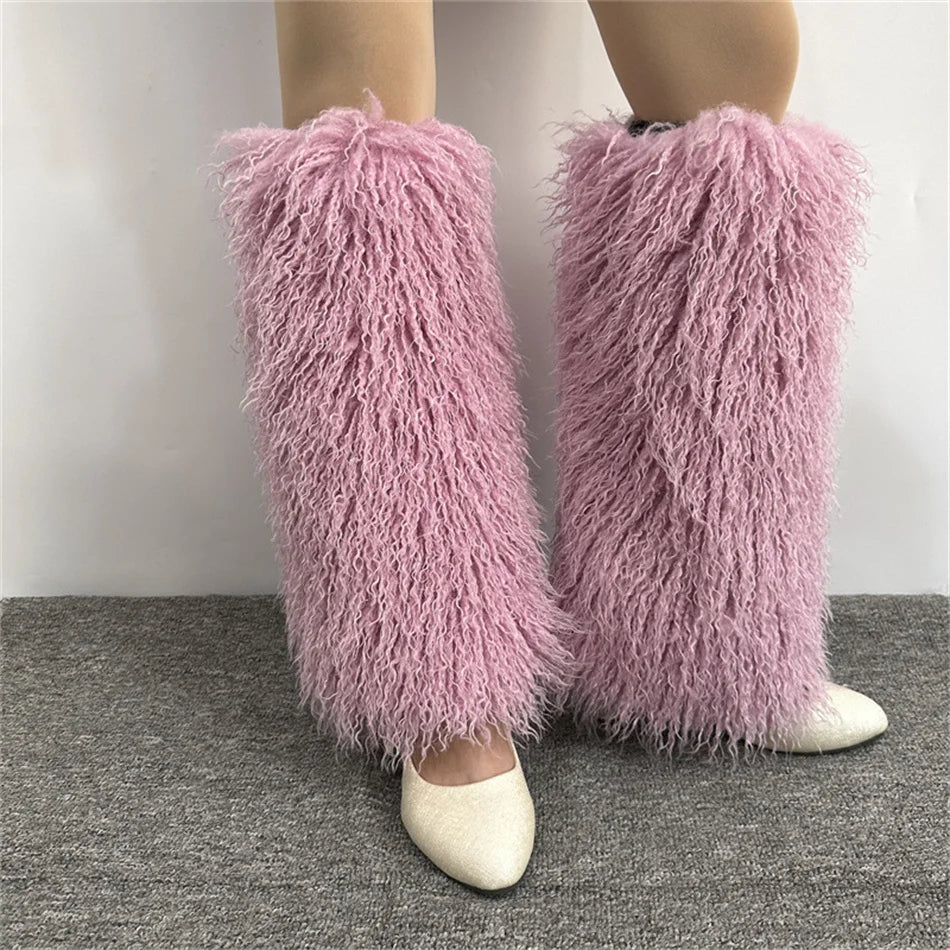 Furry Leg Warmers Y2K Faux Fur Leg Warmers Boot Faux Fur Boots Foot Sleeve Boot Cover For Women Warm Sock Fashion Socks