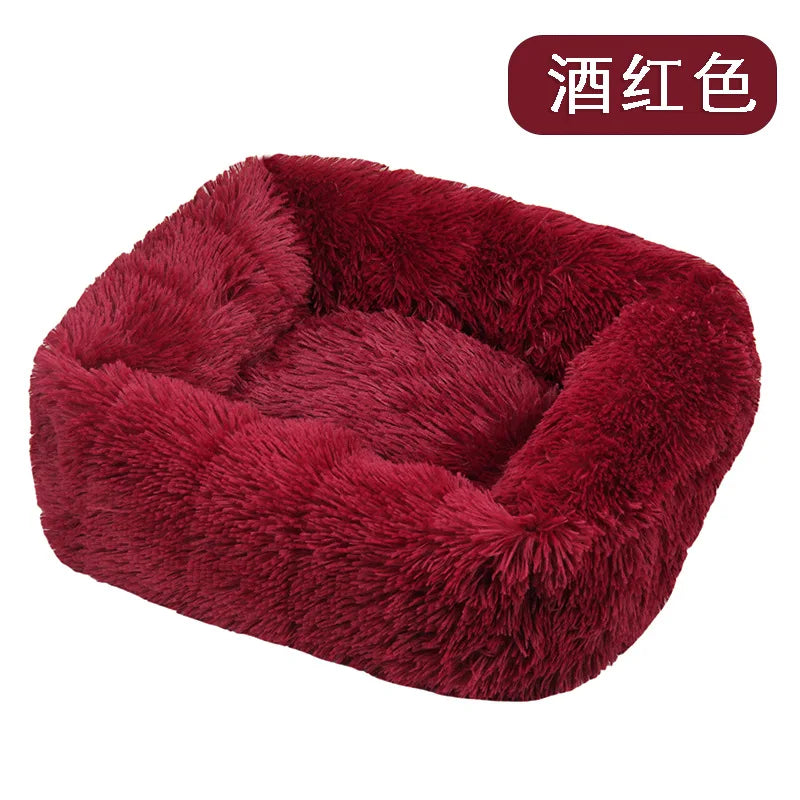 Dog Bed Super Soft Washable Long Plush Pet Kennel Deep Sleep Dog House Velvet Mats Sofa Pet Cat Bed For Dog Basket