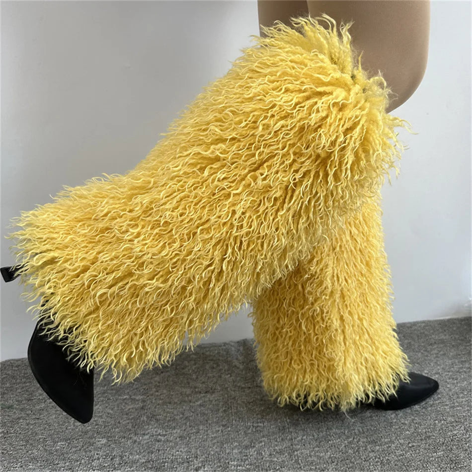 Furry Leg Warmers Y2K Faux Fur Leg Warmers Boot Faux Fur Boots Foot Sleeve Boot Cover For Women Warm Sock Fashion Socks