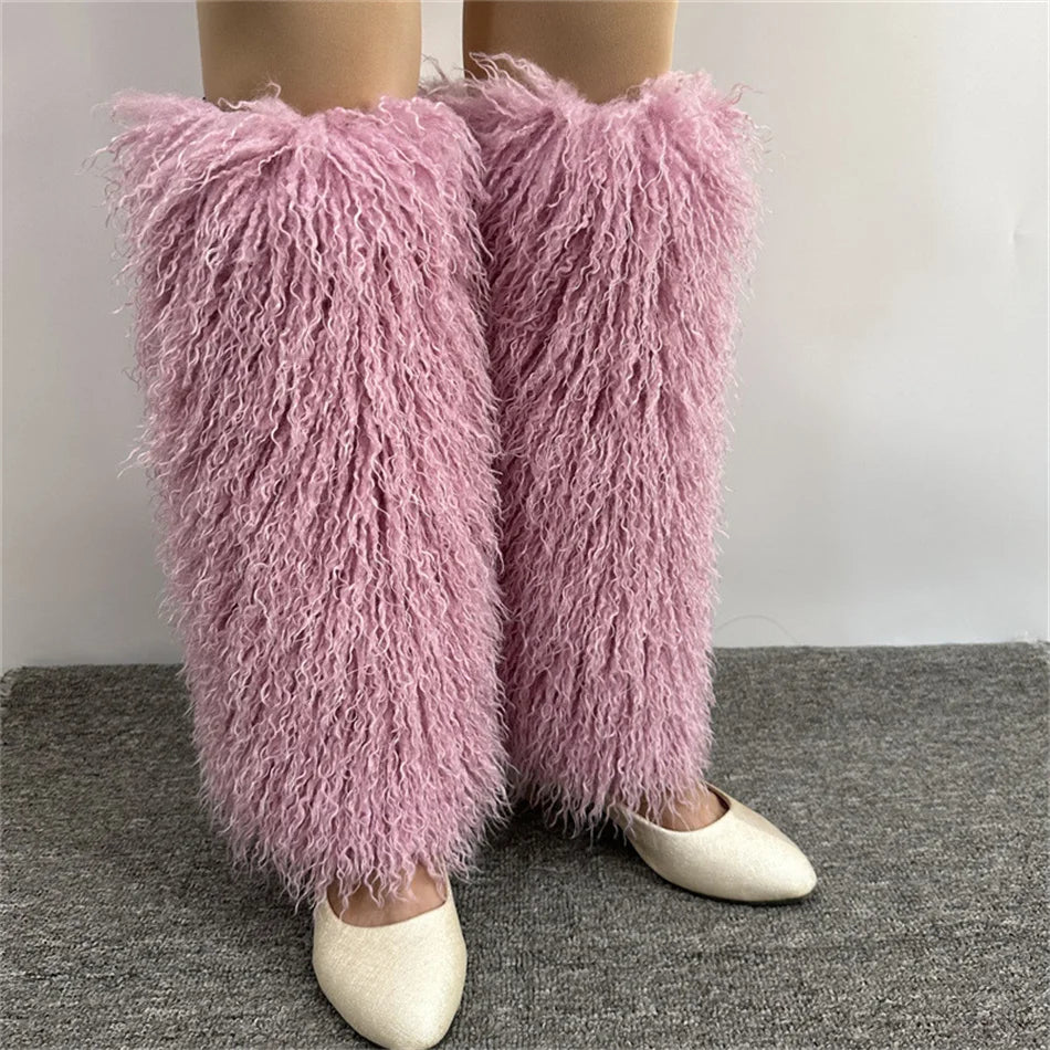 Furry Leg Warmers Y2K Faux Fur Leg Warmers Boot Faux Fur Boots Foot Sleeve Boot Cover For Women Warm Sock Fashion Socks