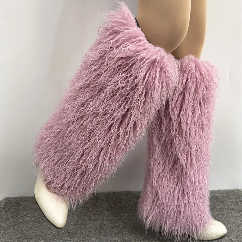 Furry Leg Warmers Y2K Faux Fur Leg Warmers Boot Faux Fur Boots Foot Sleeve Boot Cover For Women Warm Sock Fashion Socks