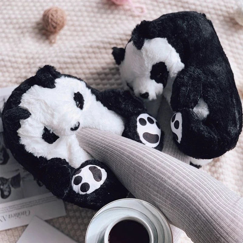 Cute Teddy bear plush Winter slippers,wrapped heel Funny indoor floor shoes,Women gift,warm soft cartoon Fluffy animal slippers