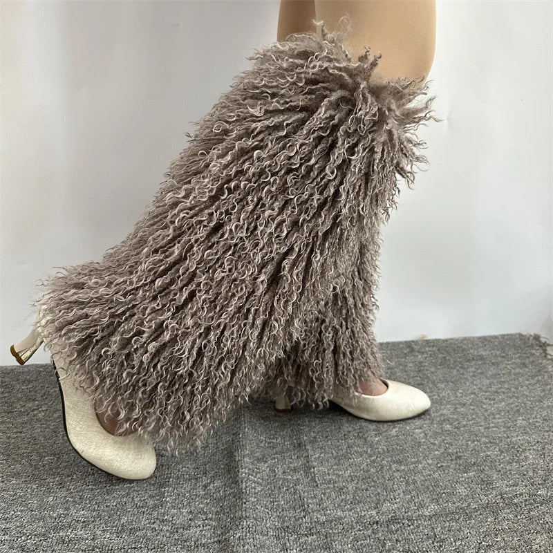 Furry Leg Warmers Y2K Faux Fur Leg Warmers Boot Faux Fur Boots Foot Sleeve Boot Cover For Women Warm Sock Fashion Socks
