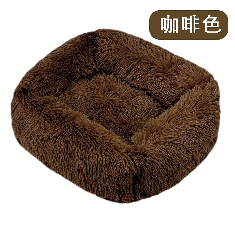 Dog Bed Super Soft Washable Long Plush Pet Kennel Deep Sleep Dog House Velvet Mats Sofa Pet Cat Bed For Dog Basket