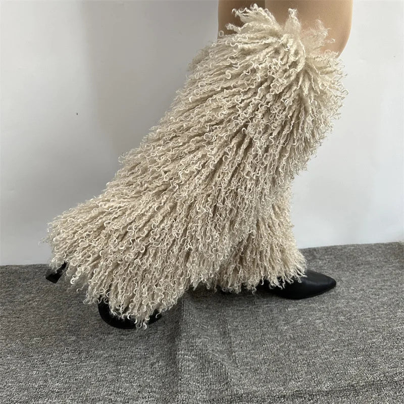 Furry Leg Warmers Y2K Faux Fur Leg Warmers Boot Faux Fur Boots Foot Sleeve Boot Cover For Women Warm Sock Fashion Socks