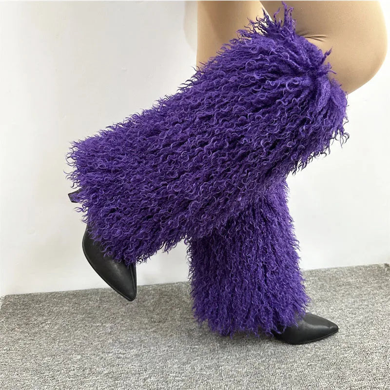 Furry Leg Warmers Y2K Faux Fur Leg Warmers Boot Faux Fur Boots Foot Sleeve Boot Cover For Women Warm Sock Fashion Socks