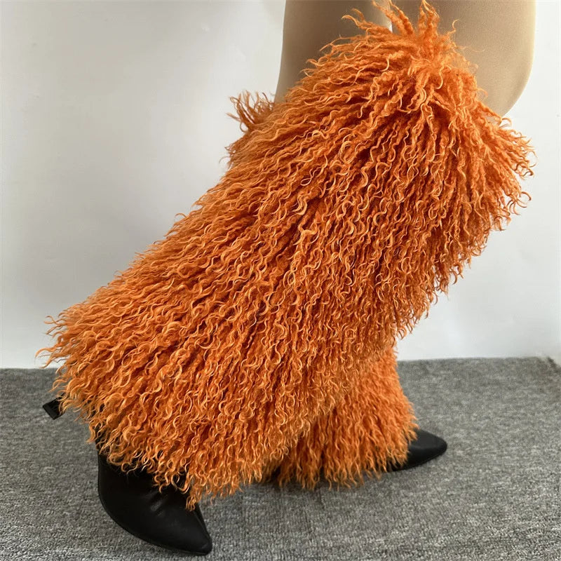 Furry Leg Warmers Y2K Faux Fur Leg Warmers Boot Faux Fur Boots Foot Sleeve Boot Cover For Women Warm Sock Fashion Socks