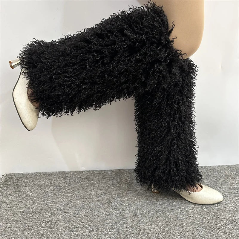 Furry Leg Warmers Y2K Faux Fur Leg Warmers Boot Faux Fur Boots Foot Sleeve Boot Cover For Women Warm Sock Fashion Socks