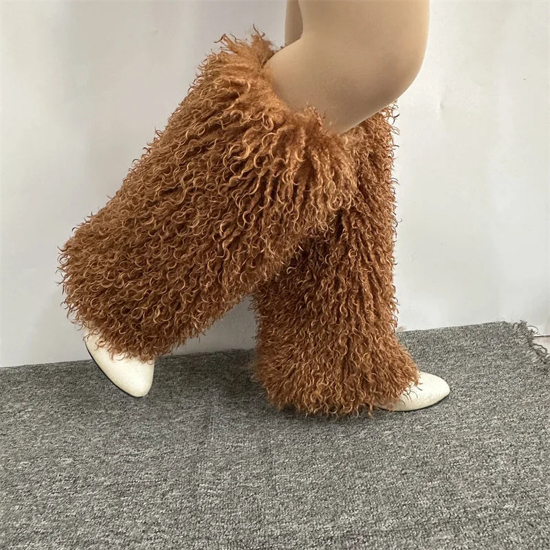 Furry Leg Warmers Y2K Faux Fur Leg Warmers Boot Faux Fur Boots Foot Sleeve Boot Cover For Women Warm Sock Fashion Socks