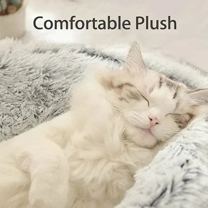 Cat House Winter Plush Pet Cat Bed Round Cat Cushion Thicken Warm Cats Basket Pet Sleep Bag Kitten Nest Kennel for Small Cats