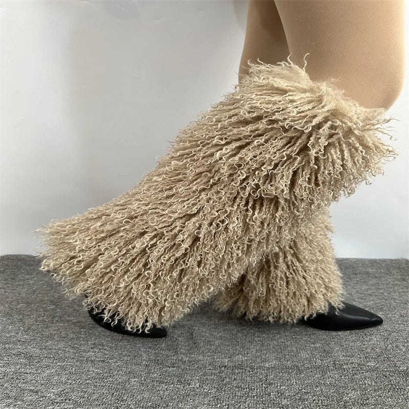 Furry Leg Warmers Y2K Faux Fur Leg Warmers Boot Faux Fur Boots Foot Sleeve Boot Cover For Women Warm Sock Fashion Socks